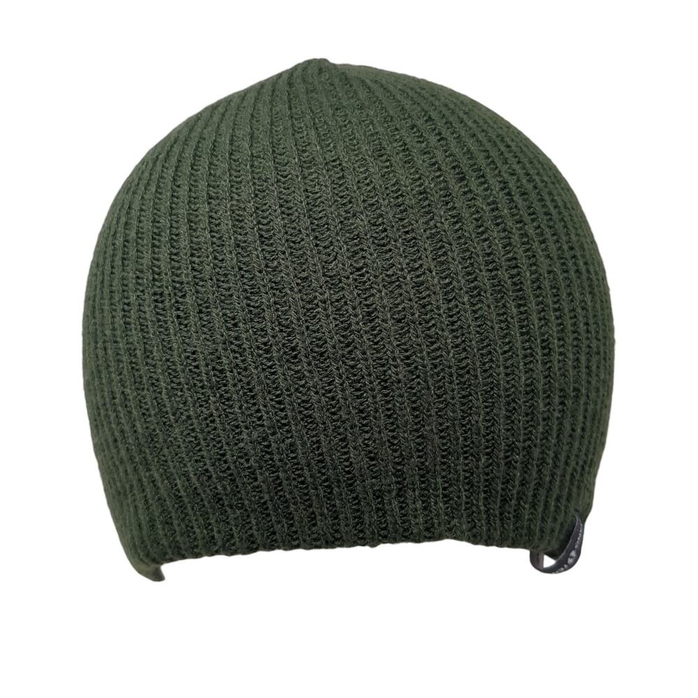 Hang Ten Beanie Hat Green One Size Stretchable Knitted Lightweight